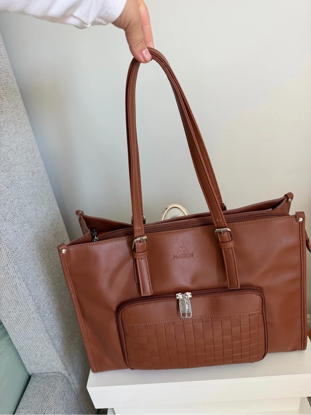 Matin Brown Leather Tote Bag